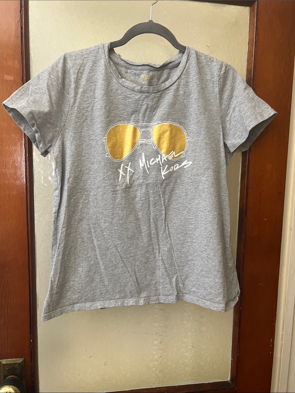 Michael Kors Kids Gray Tee with Gold Sunglasses Graphic